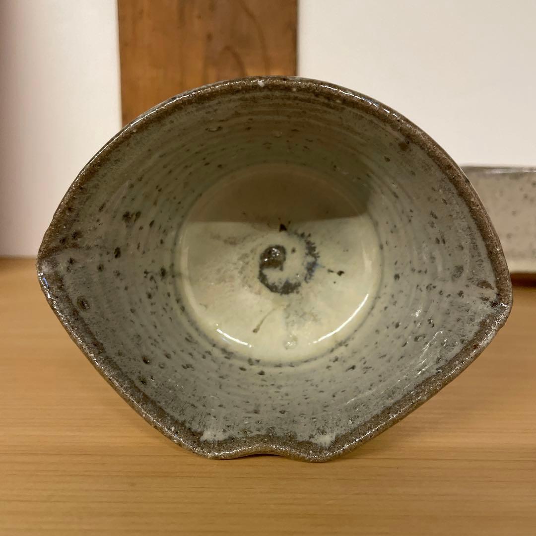 西岡良弘　班唐津　深向附　６客　茶道具　扇面型　小次郎窯　父 西岡小十