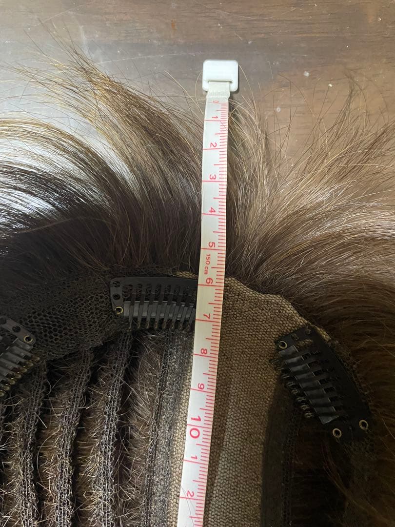 お値下げ❣️アートネイチャー左分け人毛100ショート頭頂部ウイッグ自然なブラウン