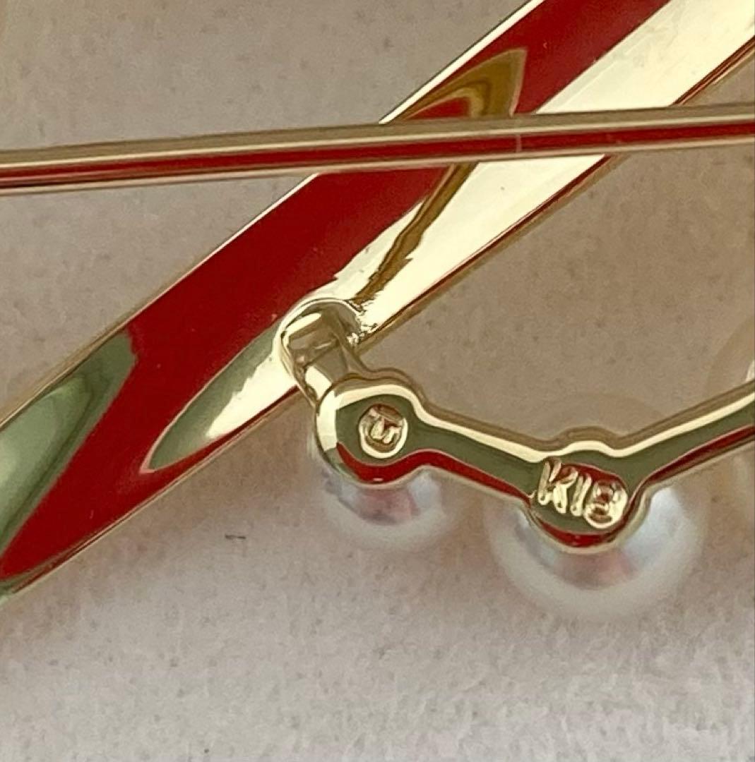 【極美品】ミキモト パール ブローチ K18YG 現行品 ポーチ・外箱 愛子様
