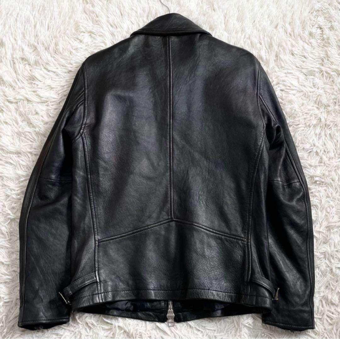 ミスターオリーブ シングルライダースジャケット ソフトレザー 羊革 ブラック M