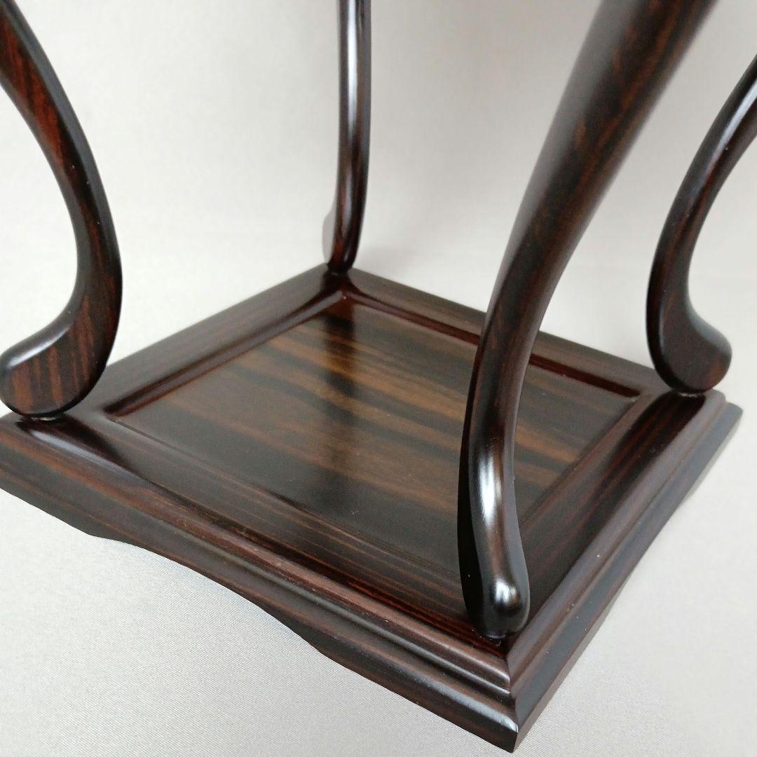 黒丹 黒檀 唐木 花台 香炉台 透かし彫り