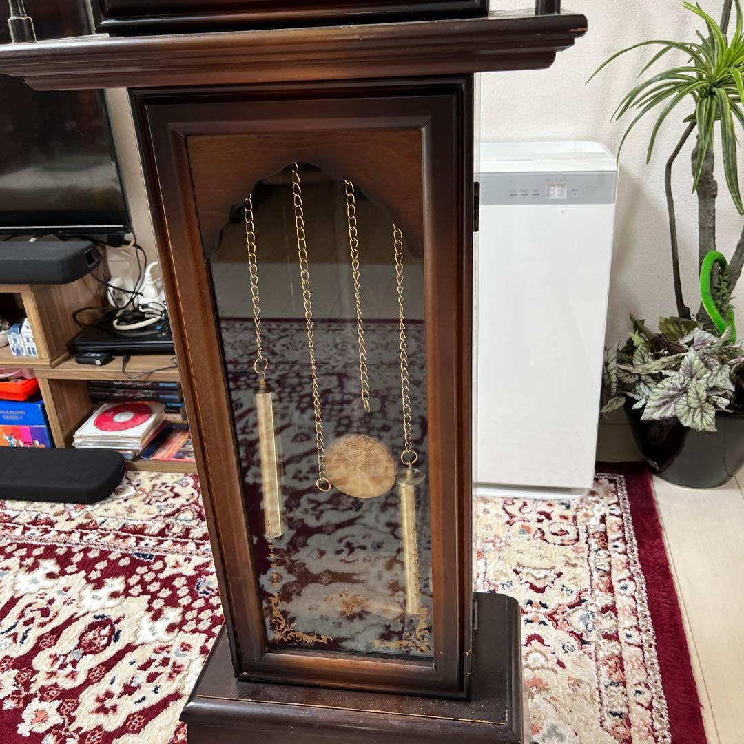 トレードマーク昭和レトロ アンティーク 振り子時計 木製枠 柱時計ゼンマイ式ク