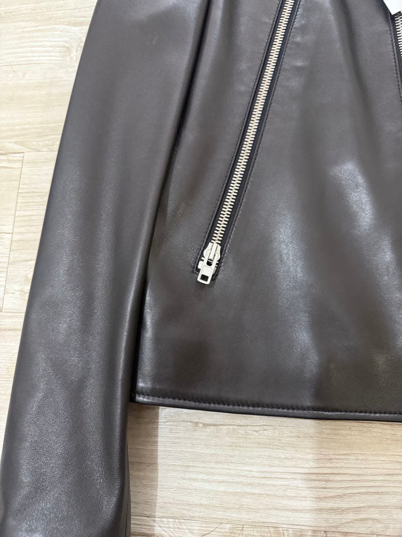 メゾンマルジェラ　八の字ライダースジャケット　5zip レザーライダース　46