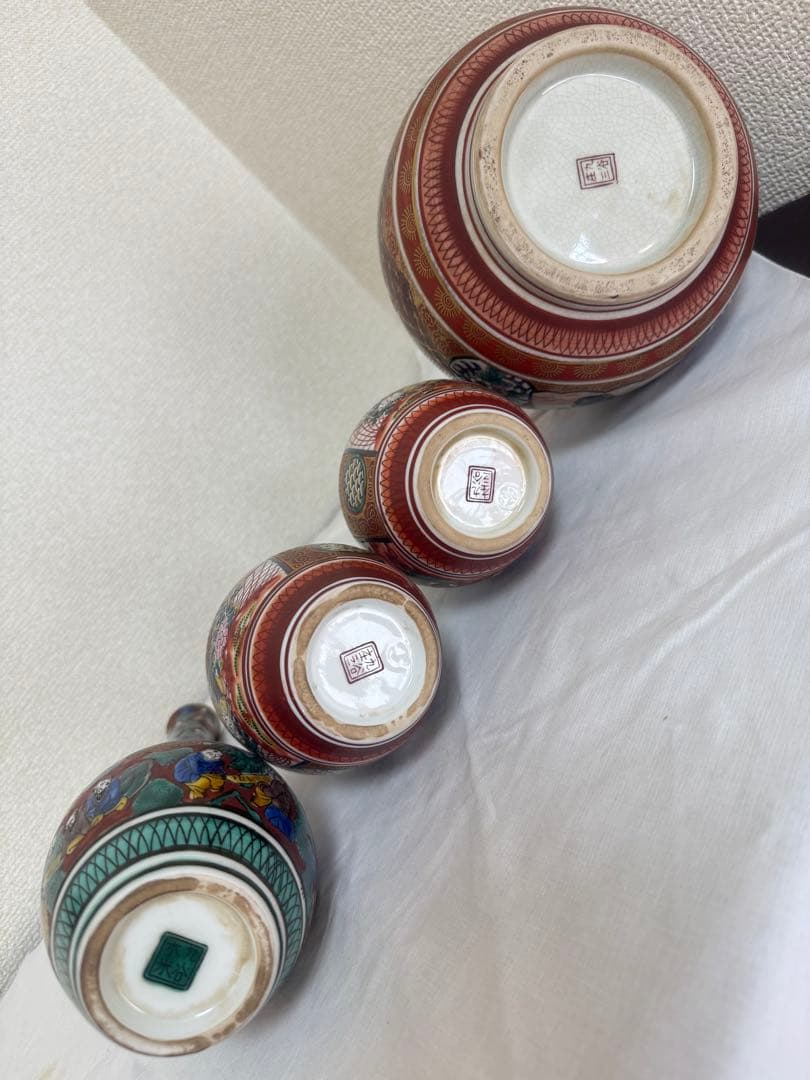 九谷庄三　木米　九谷焼花瓶　アンティーク