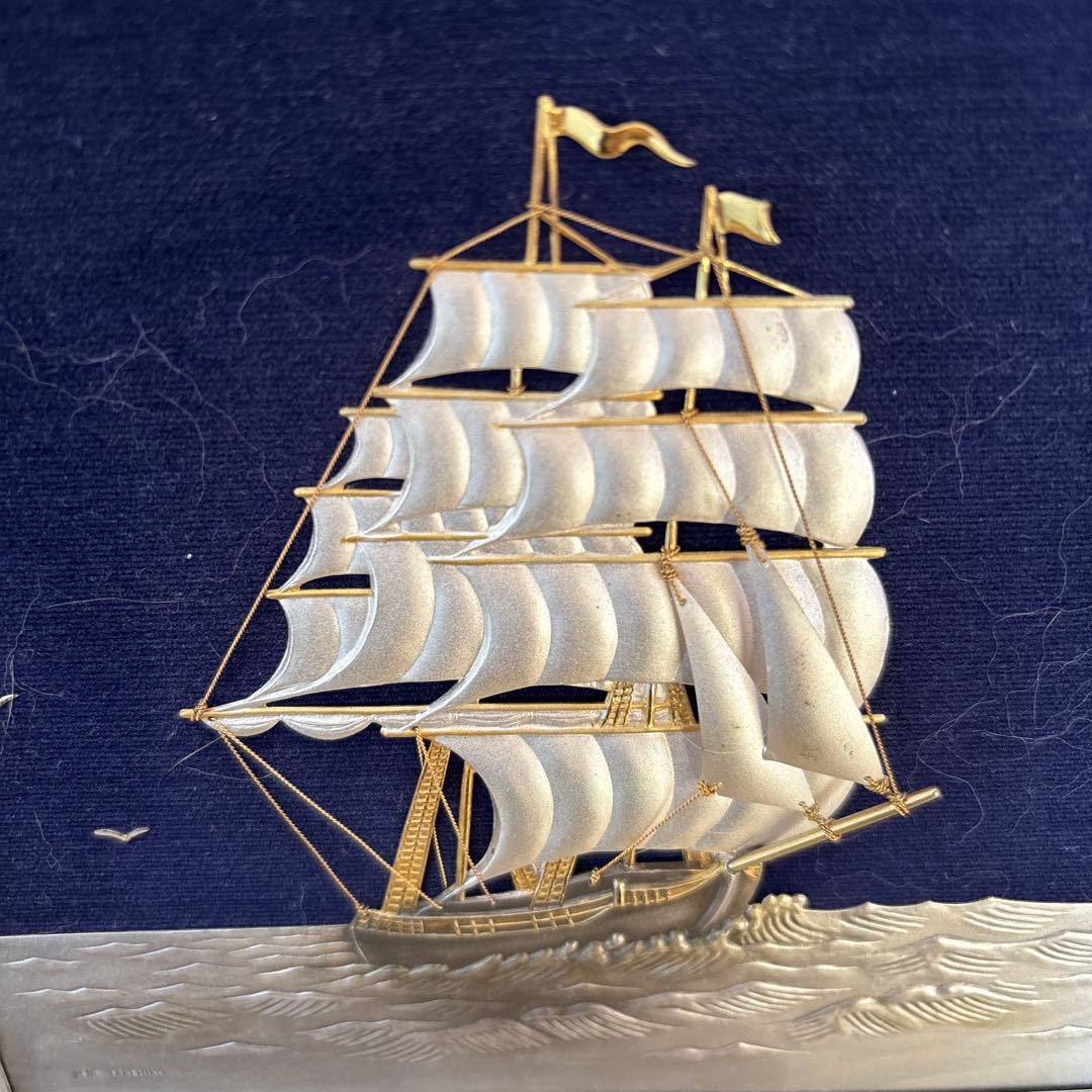 金属美術工芸品TAKEHIKO (武比古作) 帆船　　純銀　silver