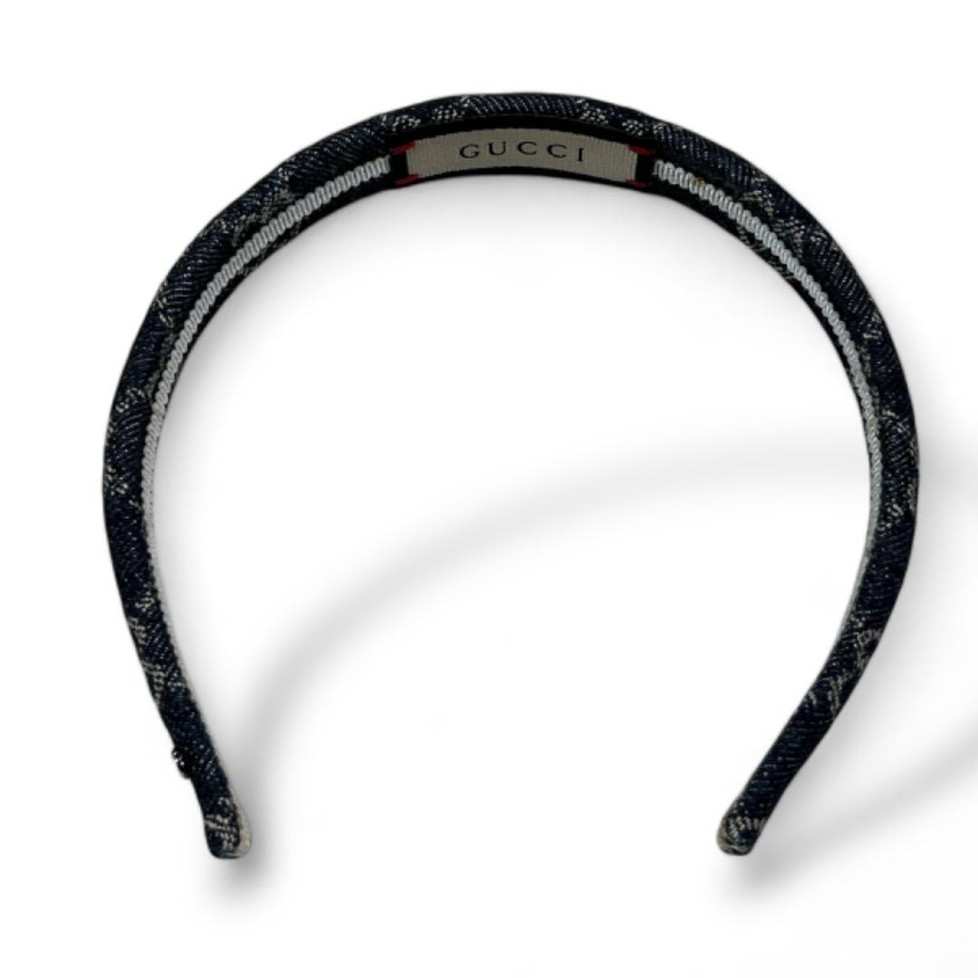 グッチ エコ ウォッシュ ド デニム ヘアバンド カチューシャ チャーム