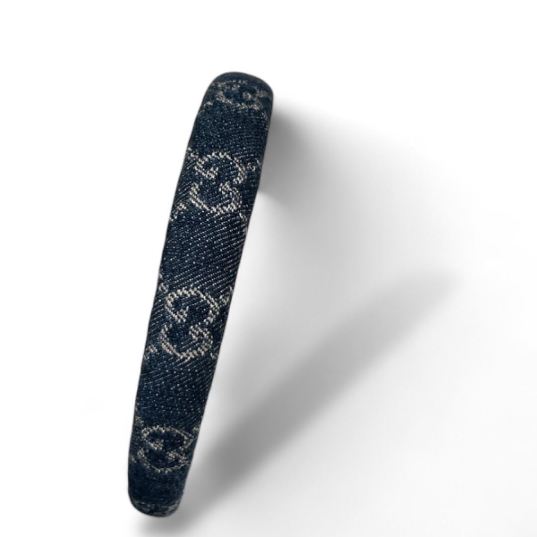 グッチ エコ ウォッシュ ド デニム ヘアバンド カチューシャ チャーム