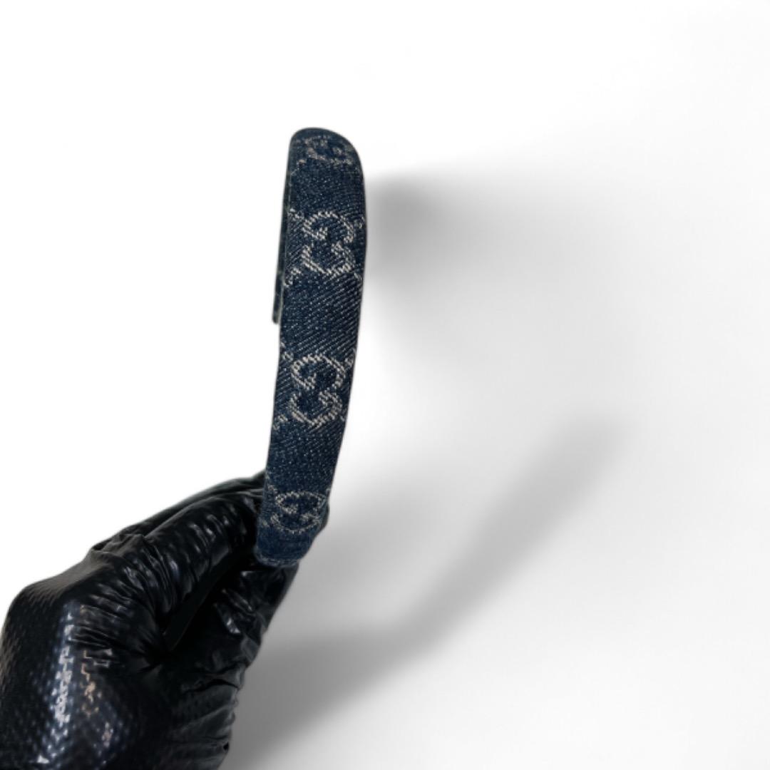 グッチ エコ ウォッシュ ド デニム ヘアバンド カチューシャ チャーム