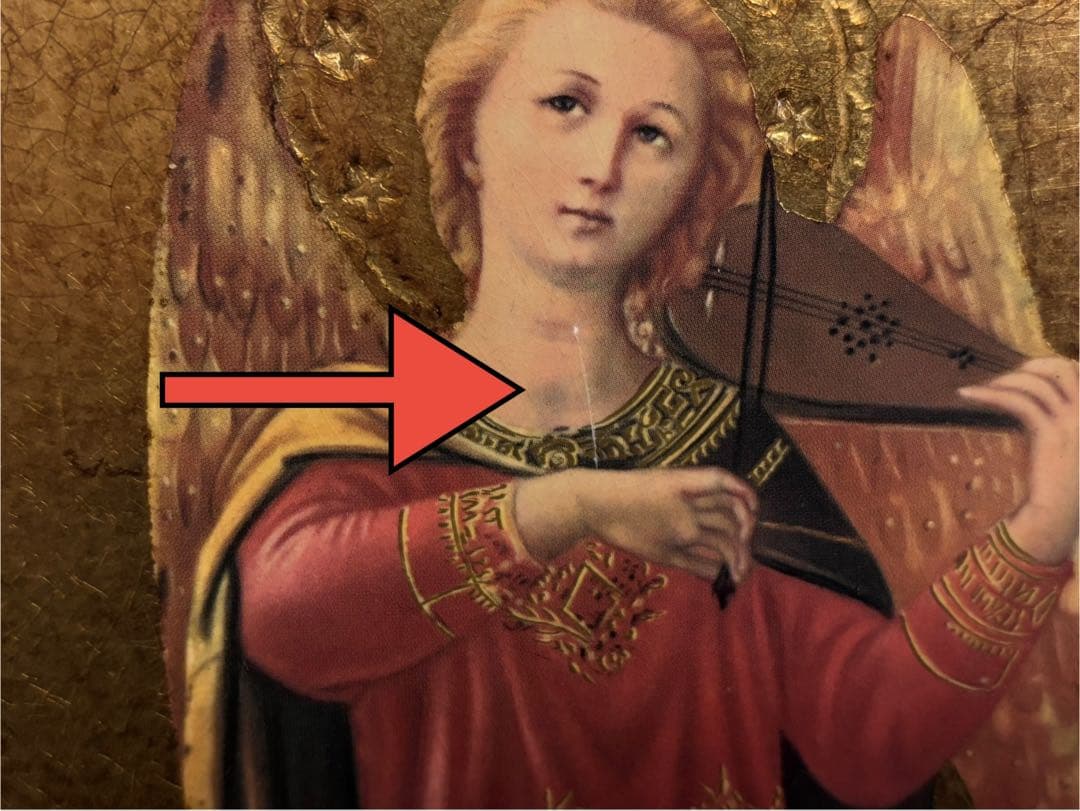 【30cm】 3枚セット ヴィンテージ イコン画 イタリア 木製画 宗教画 板画