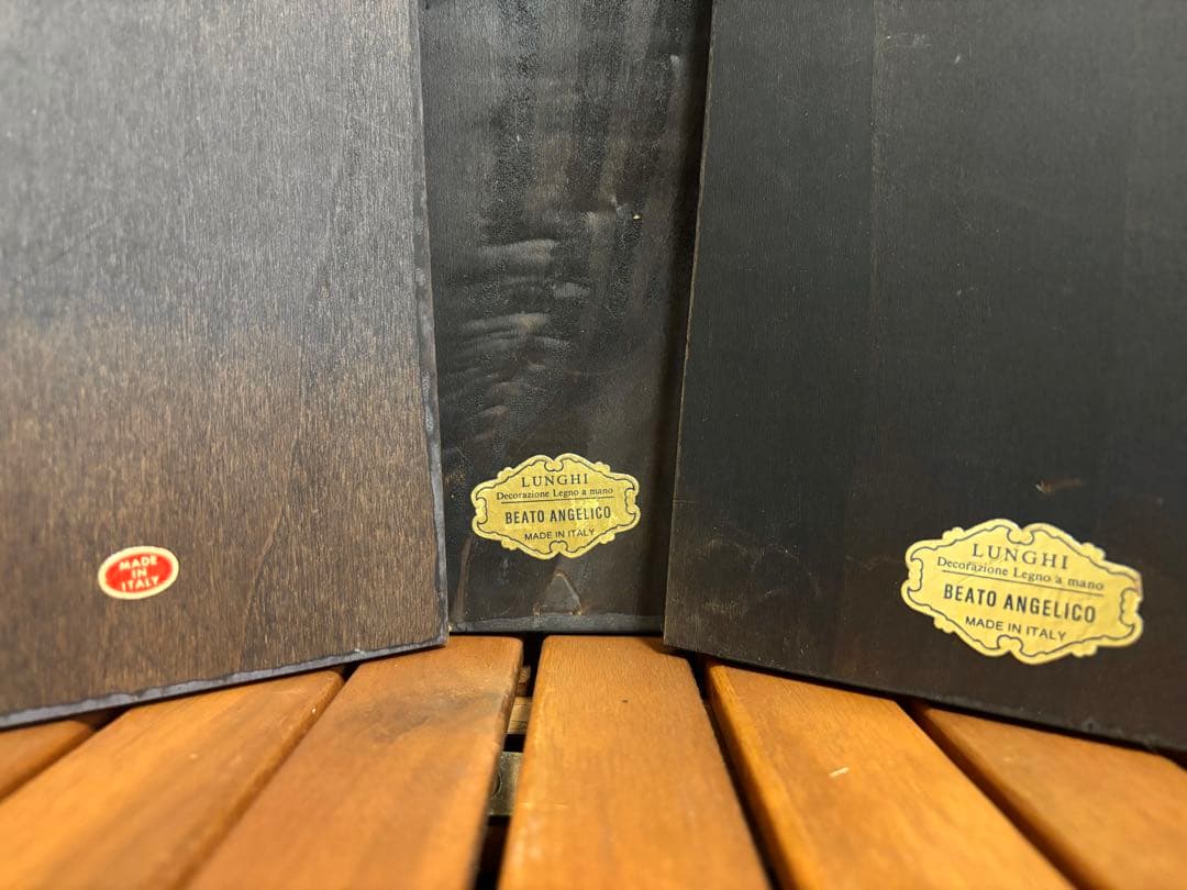 【30cm】 3枚セット ヴィンテージ イコン画 イタリア 木製画 宗教画 板画