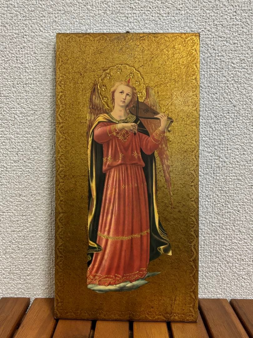 【30cm】 3枚セット ヴィンテージ イコン画 イタリア 木製画 宗教画 板画