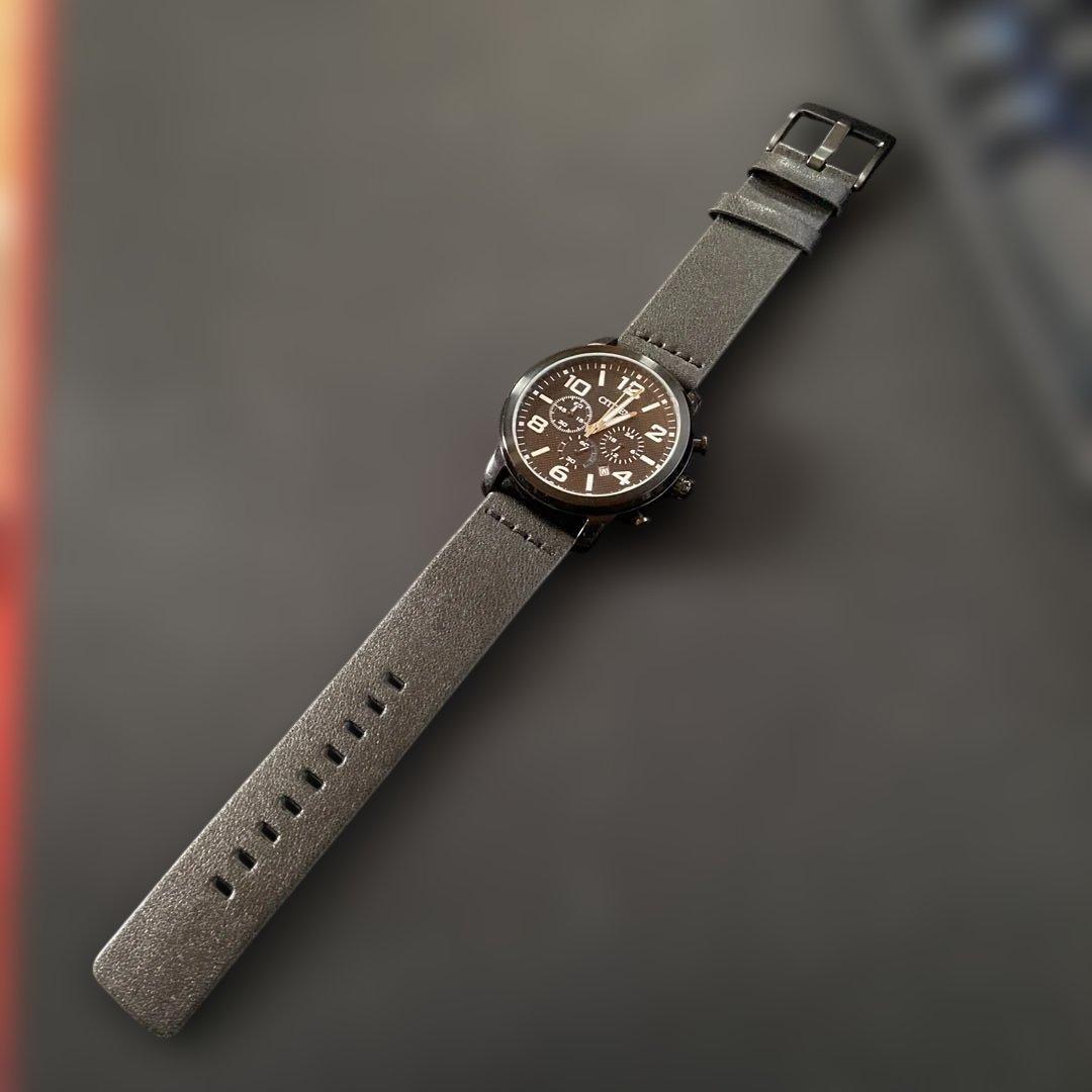 CITIZEN クロノグラフ ブラック腕時計　ANA