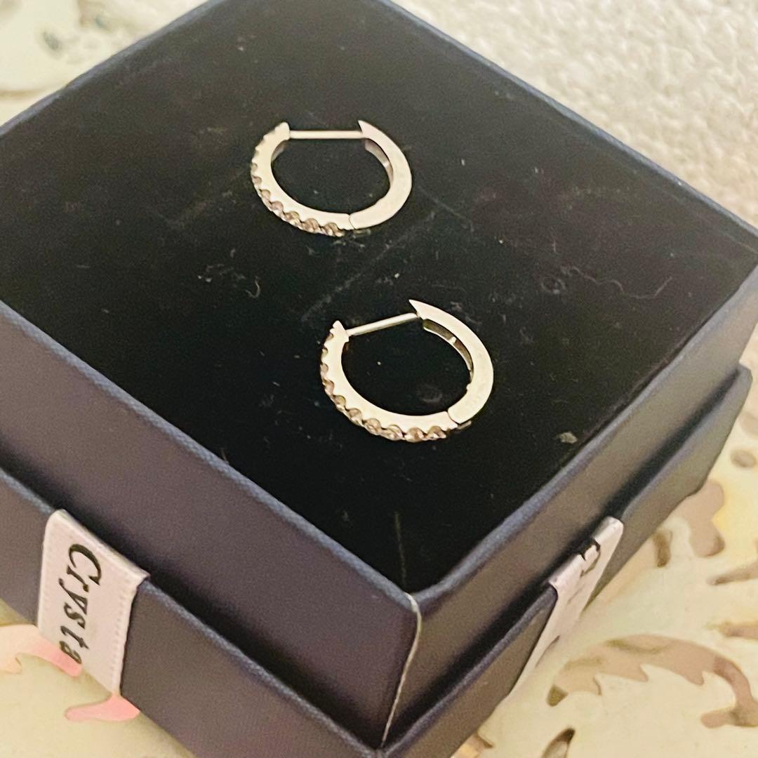 【セール】 ダイヤモンドフープピアス　プラチナ素材