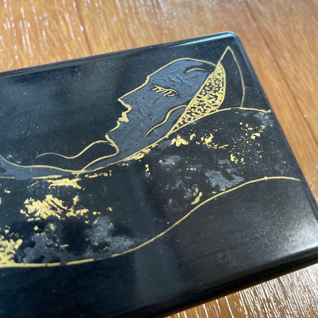 天野喜孝直筆 黒漆器 文箱