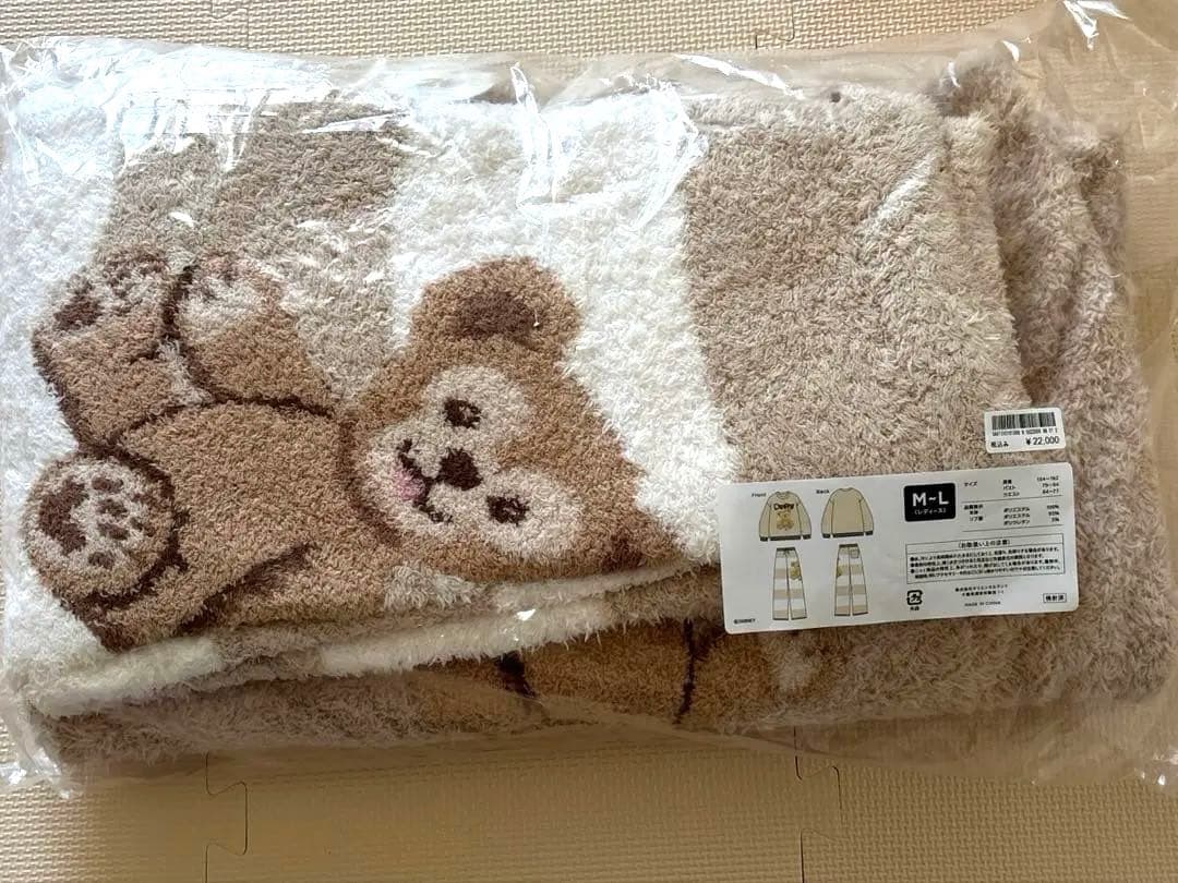 ダッフィ　ジェラピケ ルームウェア　Mサイズ ファンスプホテルエコバッグ付