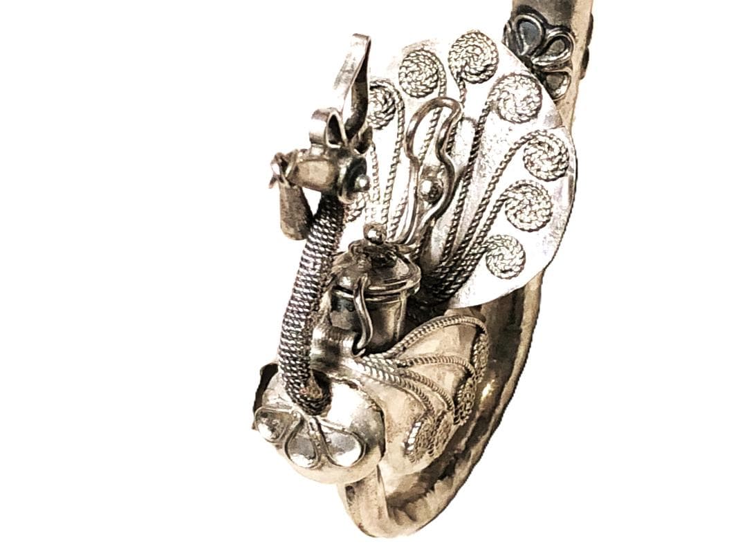 【 シルバー彫金パイプ 】　古美術・阿片煙管　タイ骨董