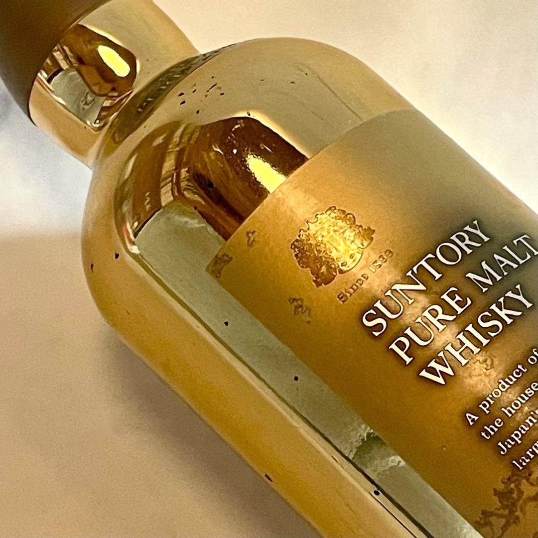 【激レア】サントリー　山崎　６０周年記念 ゴールドボトル　空き瓶　メッキ剥離有り