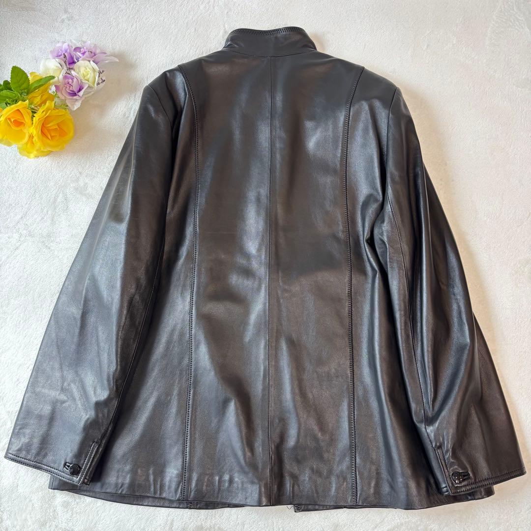 極美品✨BALMAN バルマン レザージャケット ブルゾン ラムレザー 17号