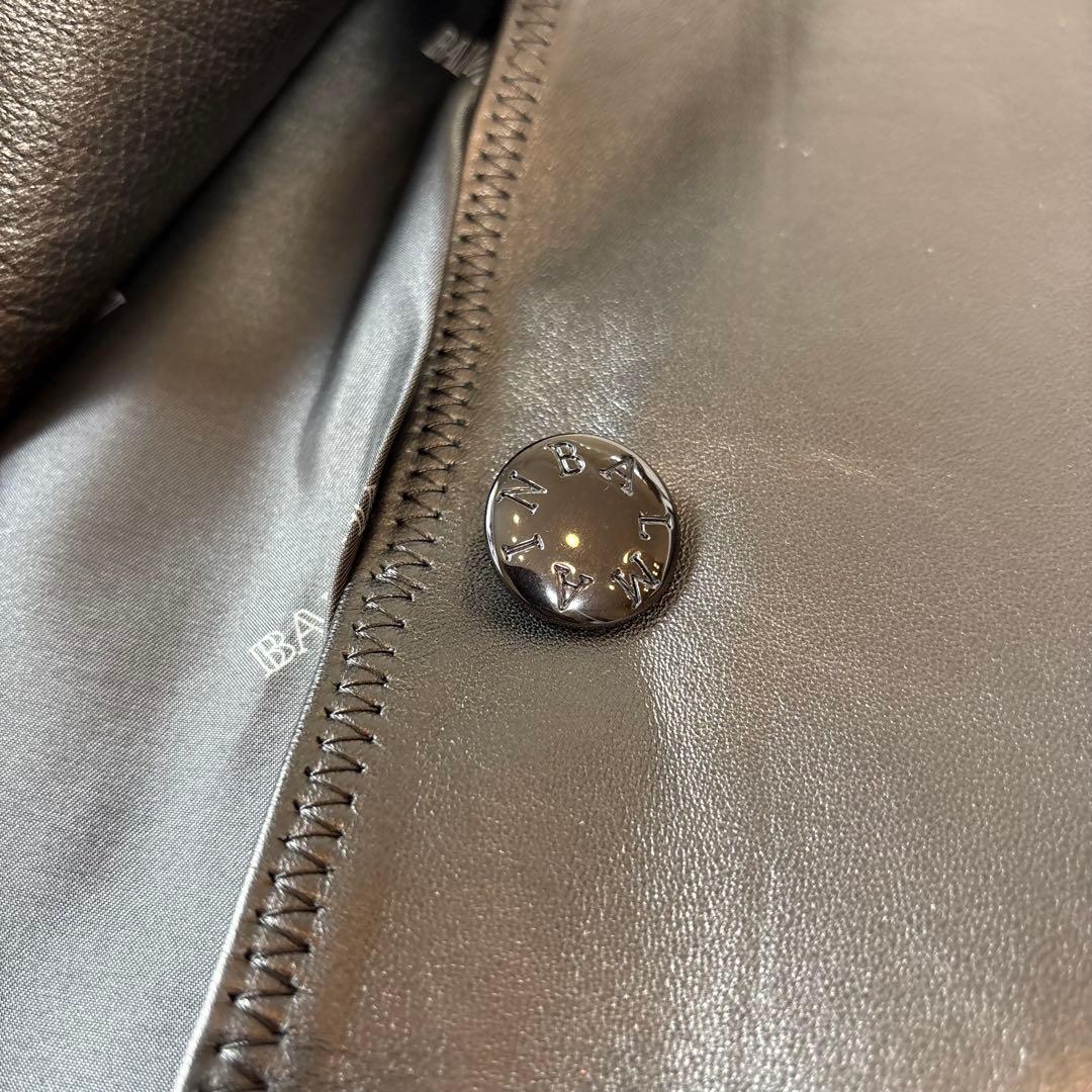 極美品✨BALMAN バルマン レザージャケット ブルゾン ラムレザー 17号