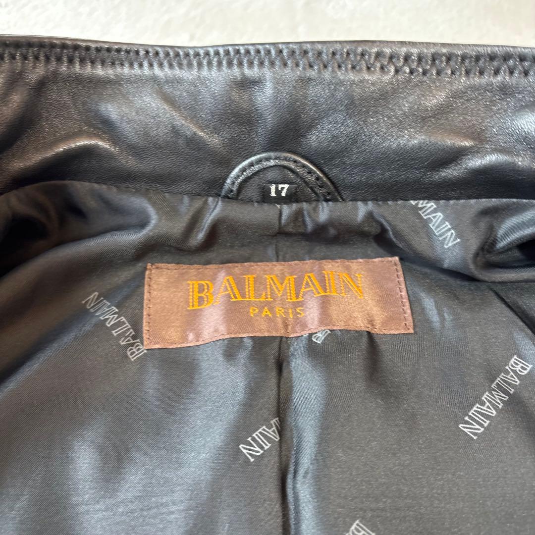 極美品✨BALMAN バルマン レザージャケット ブルゾン ラムレザー 17号
