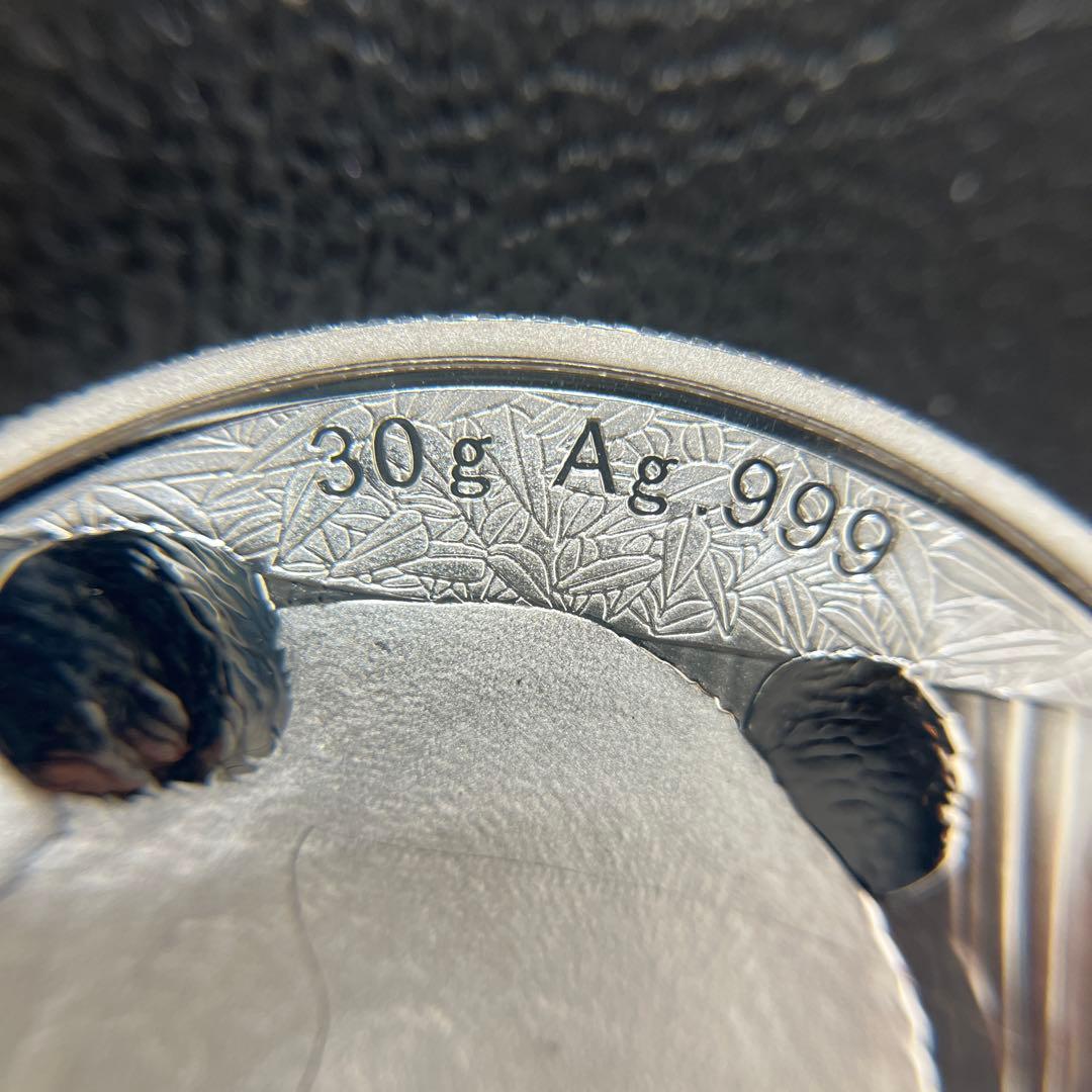 【純銀】2018年パンダ銀貨　10元　カプセル付き①