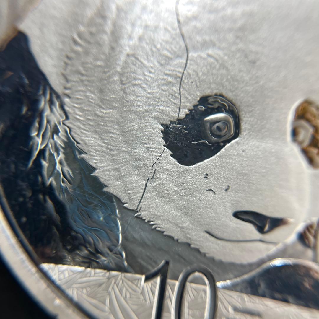 【純銀】2018年パンダ銀貨　10元　カプセル付き①