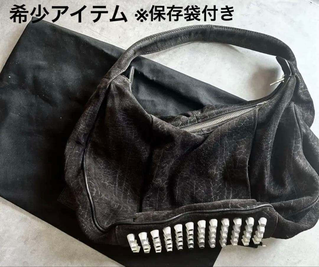 【希少・正規品】Alexander Wang ロッキー スタッズバッグ黒スエード