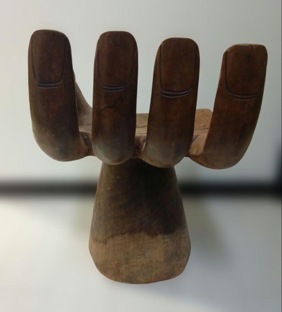 エコメルカリ便限定　仏陀　手チェア 木製椅子 天然木 手彫り バリ　値下げ