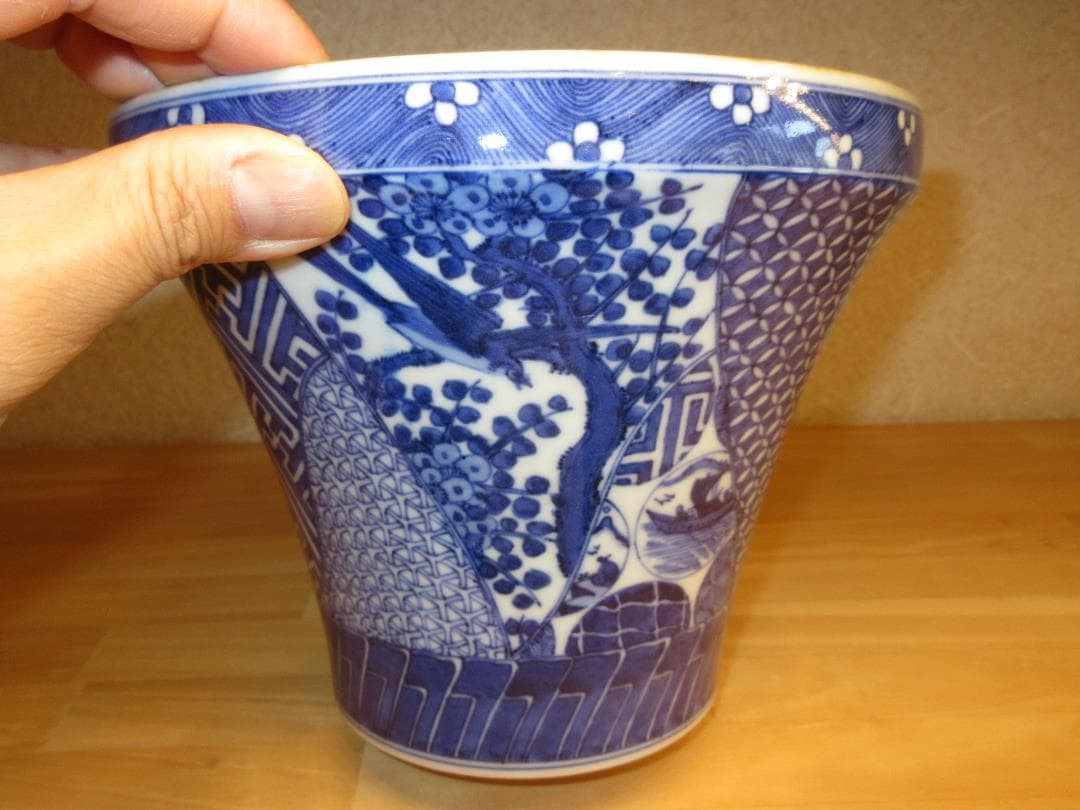 送料込【逢絢亭】茶道具 水指 京焼 祥瑞 末広形 平安春峰 共箱入り