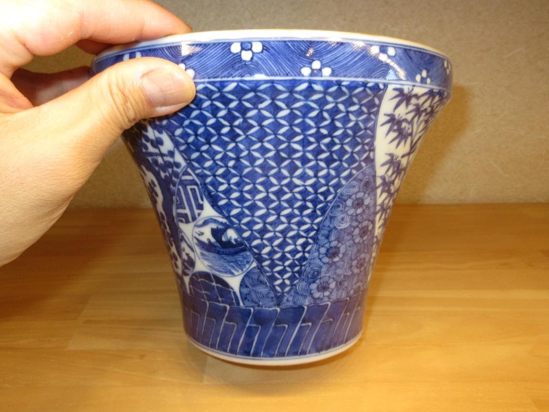 送料込【逢絢亭】茶道具 水指 京焼 祥瑞 末広形 平安春峰 共箱入り