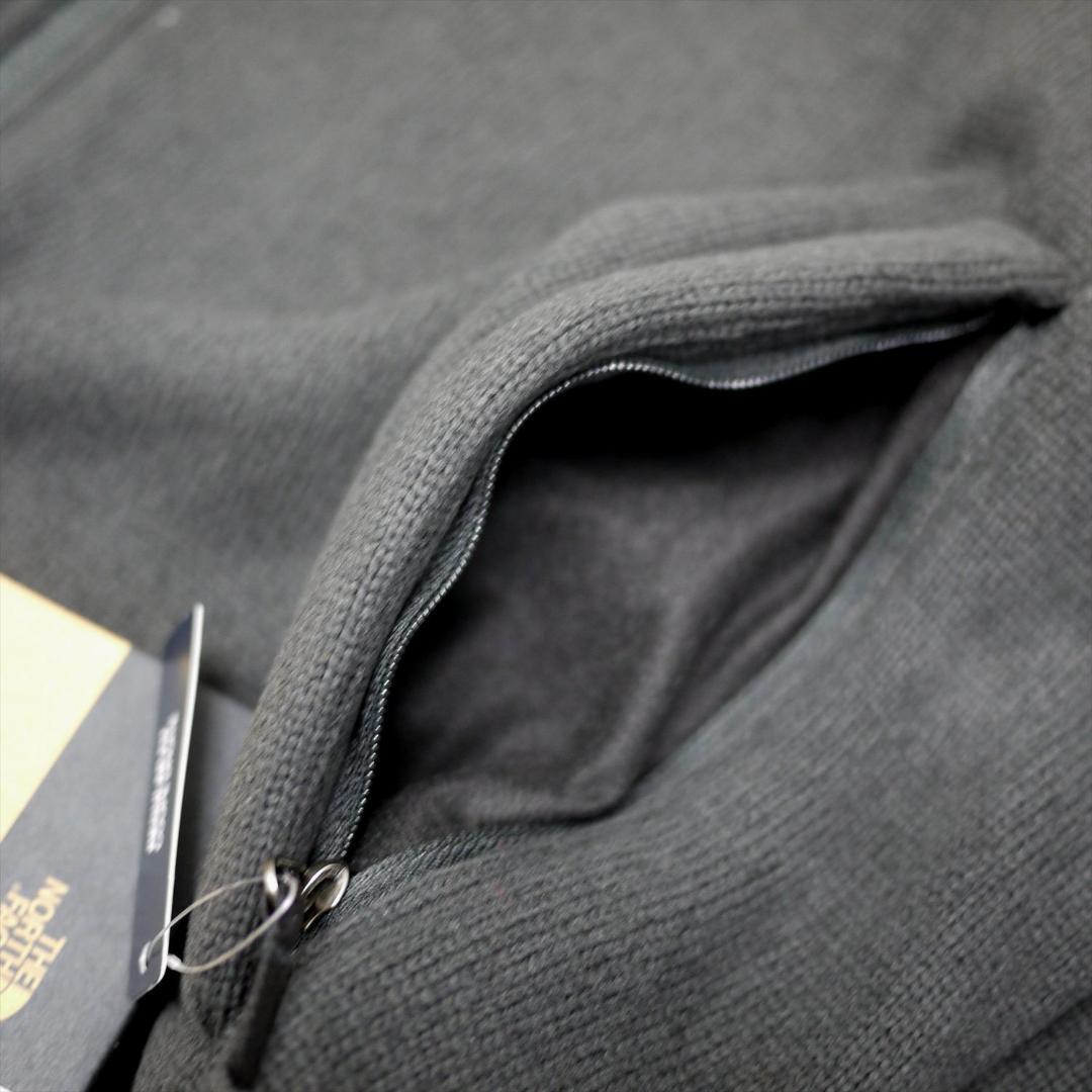 US限定 ノースフェイス フルジップ ベスト XXL 肉厚 ニット 裏フリース