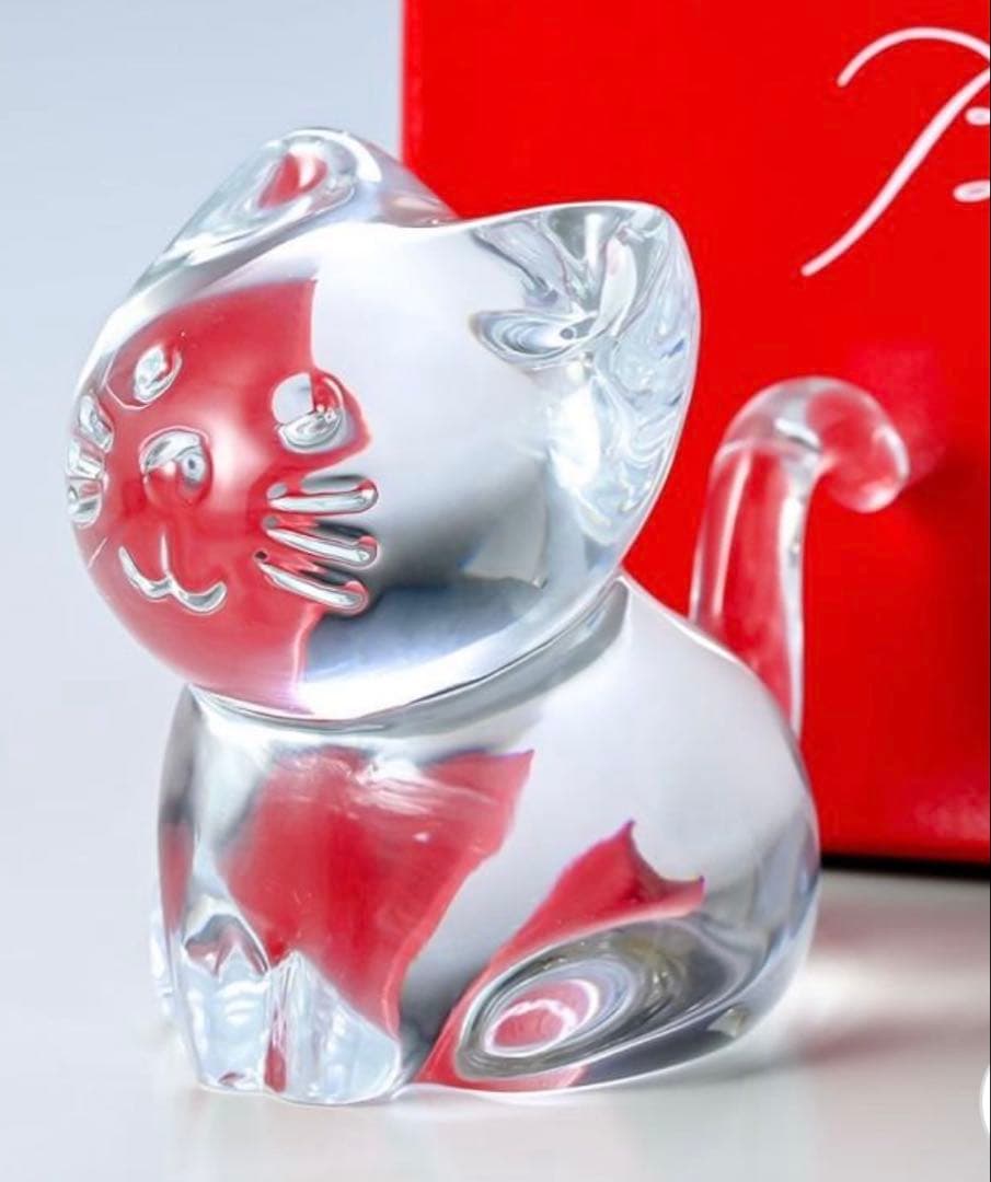 バカラ Baccarat クリスタルフィギュア　猫