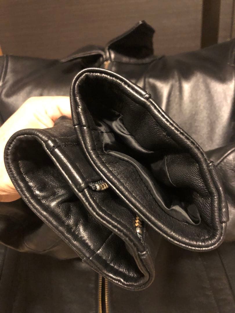 nano BASE ラムレザー　シングルライダースジャケット　黒　M 美品