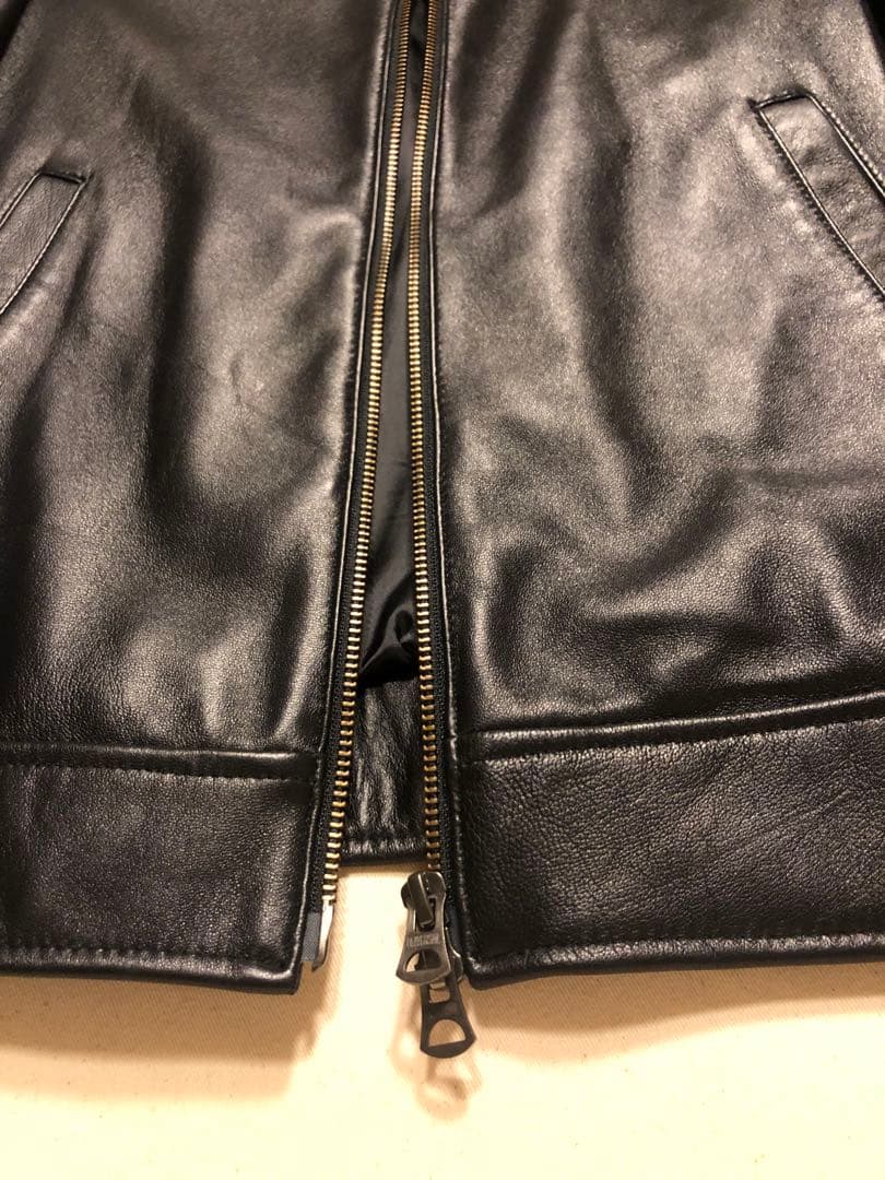 nano BASE ラムレザー　シングルライダースジャケット　黒　M 美品