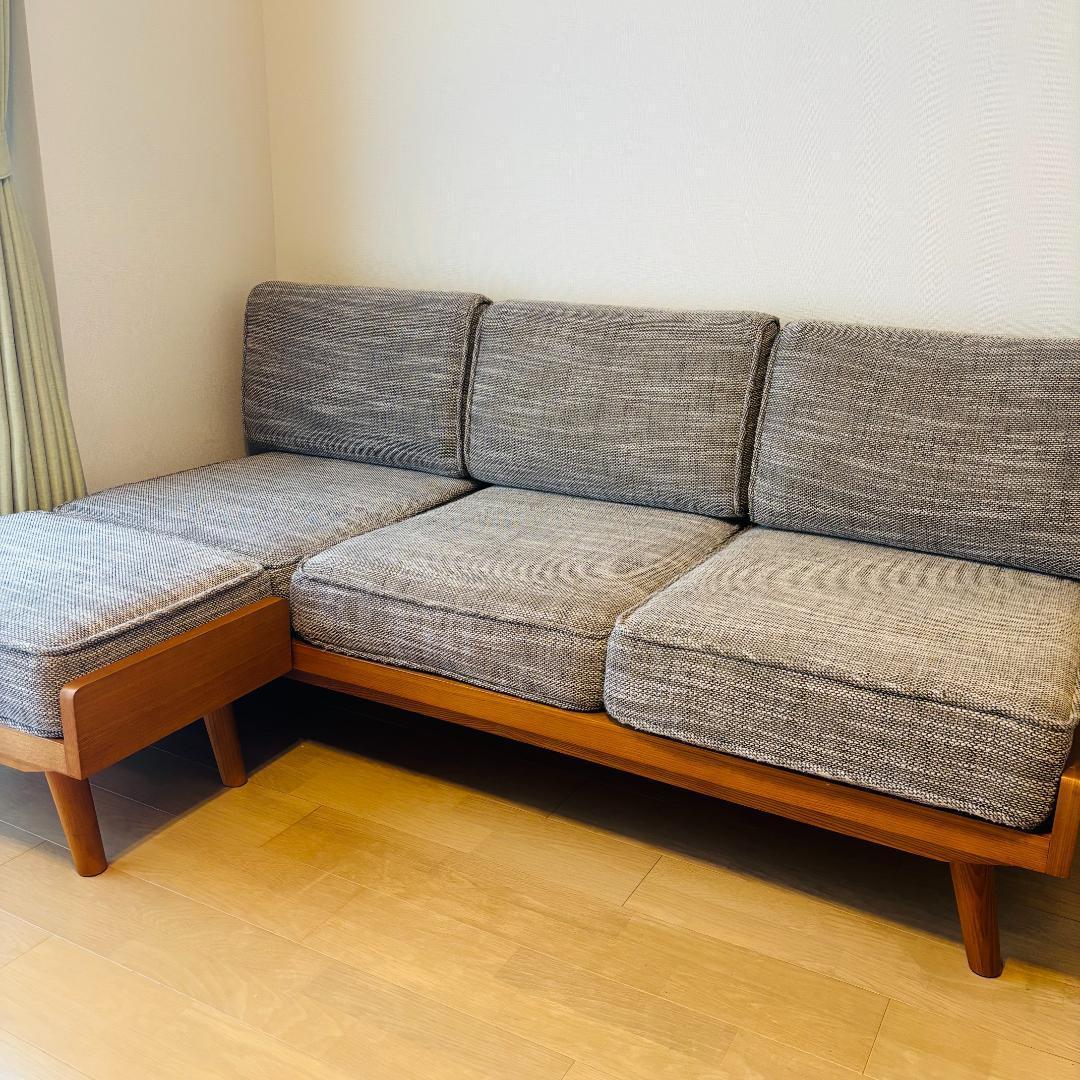 オク【美品】unico オットマンのみ ウッドフレーム ALBERO