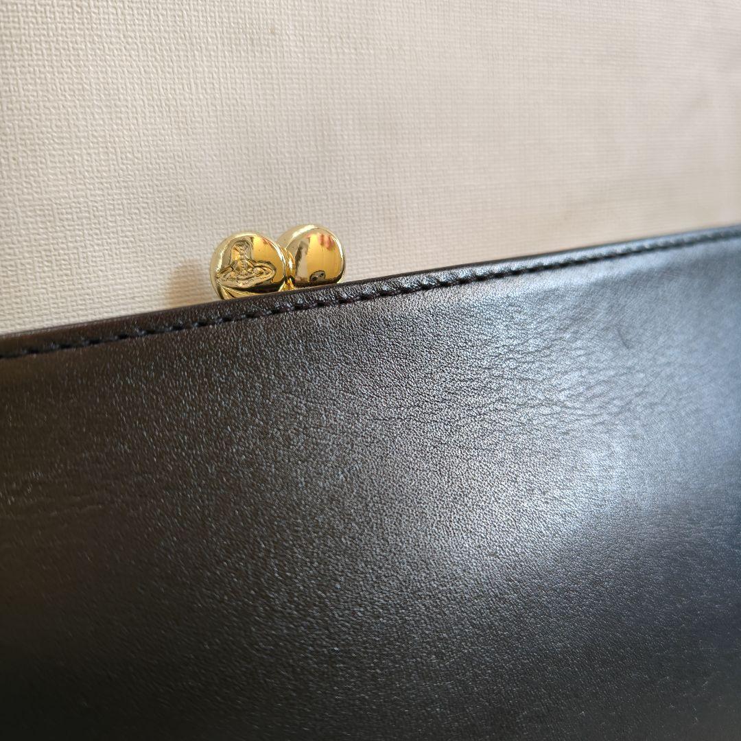 新品未使用級　ヴィヴィアンウエストウッド　長財布　オーブ　がま口　レザー