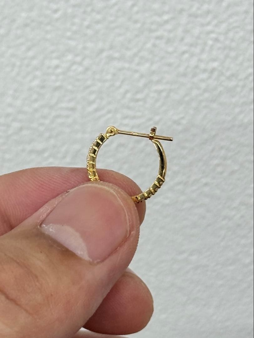 ★0.50ct★✨ダイヤモンドK18フープピアスイヤリング