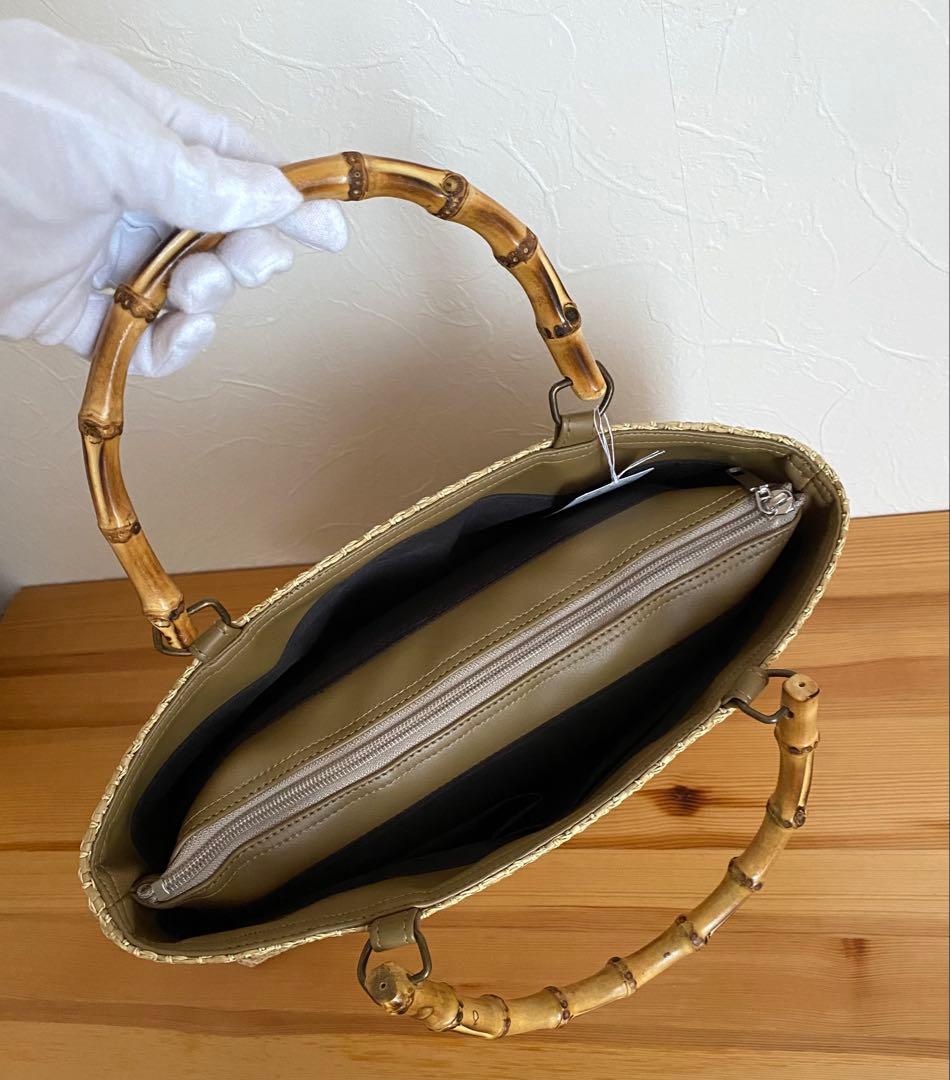 【新品未使用】カゴ風バッグ　生成り