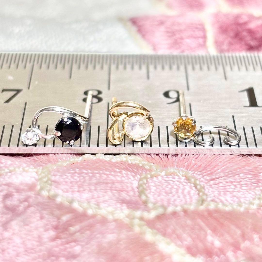 新品❣️k10 YG/WG キラキラなピアス 3点セット⑤