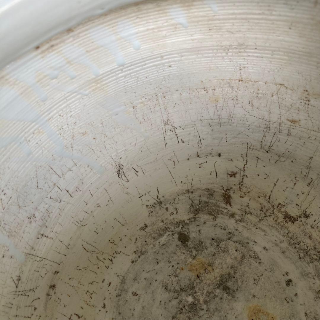 染付　レトロ　アンティーク　火鉢　陶磁器　古民具　希少　金魚鉢　手作り　昭和