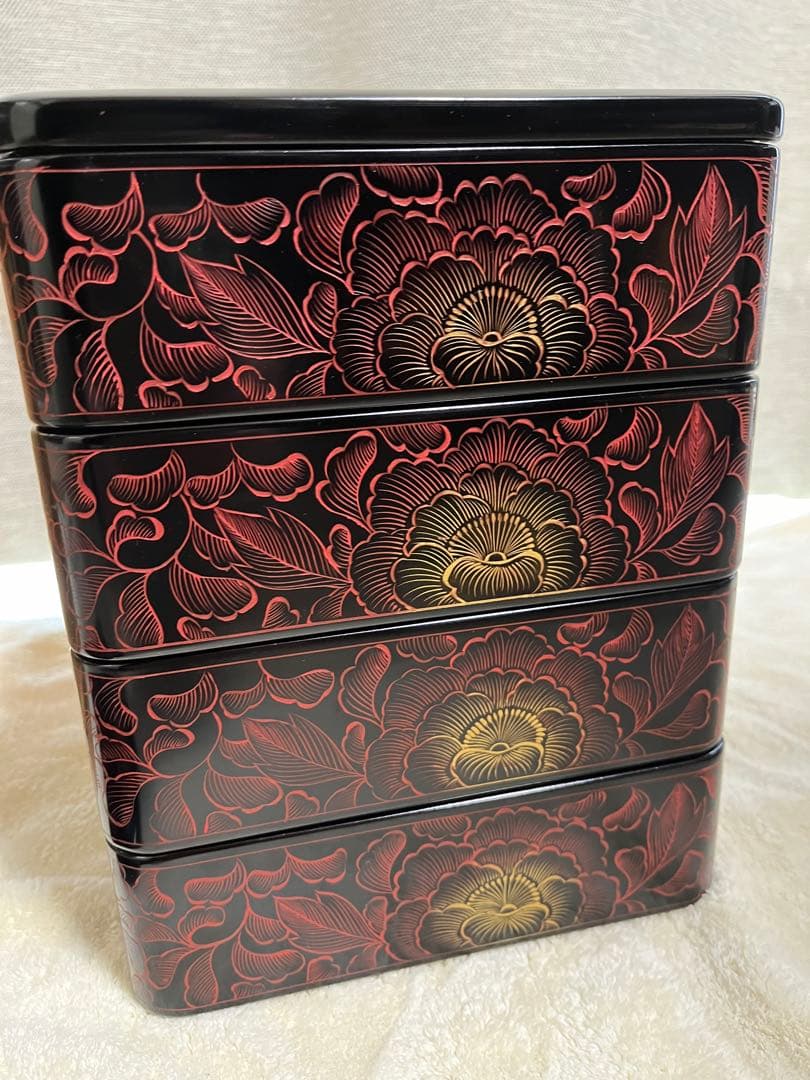 《美品》輪島塗　石川堂謹製　重箱　四段重 工芸品