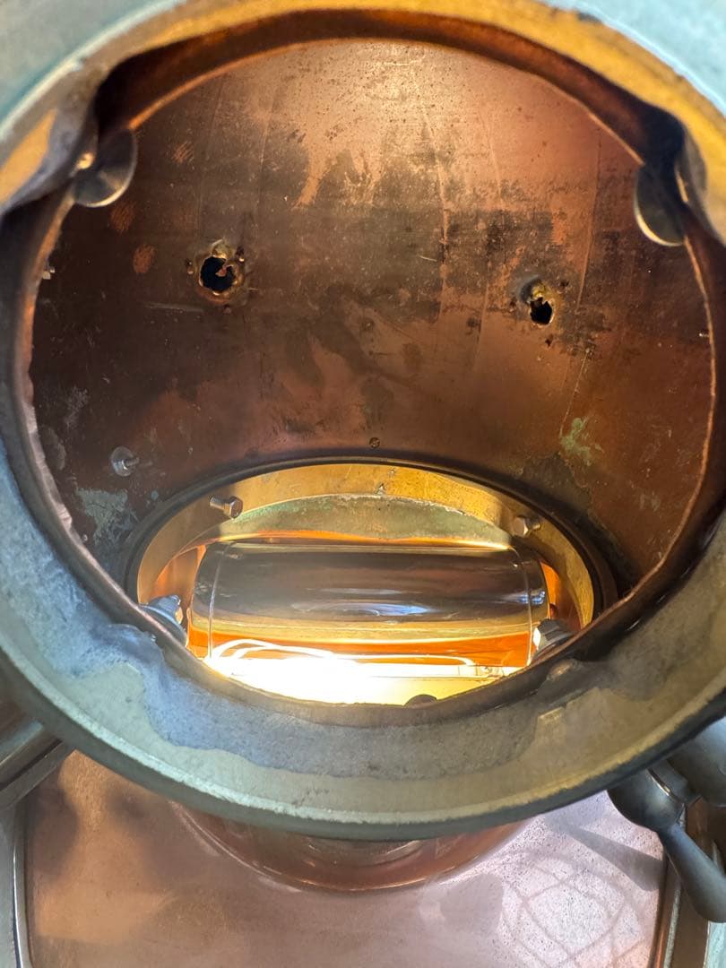 アメリカ海軍省潜水ヘルメット 銅と真鍮製　レトロ　台共 幅38x奧42x高47c