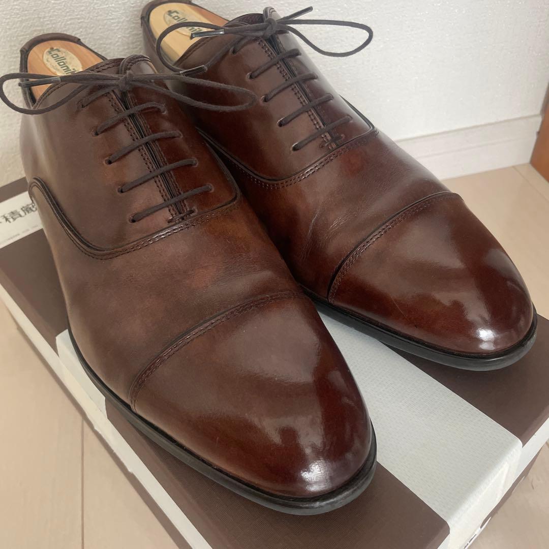 美品 マドラス M421 内羽根ストレートチップ ビジネスシューズ ブラウン