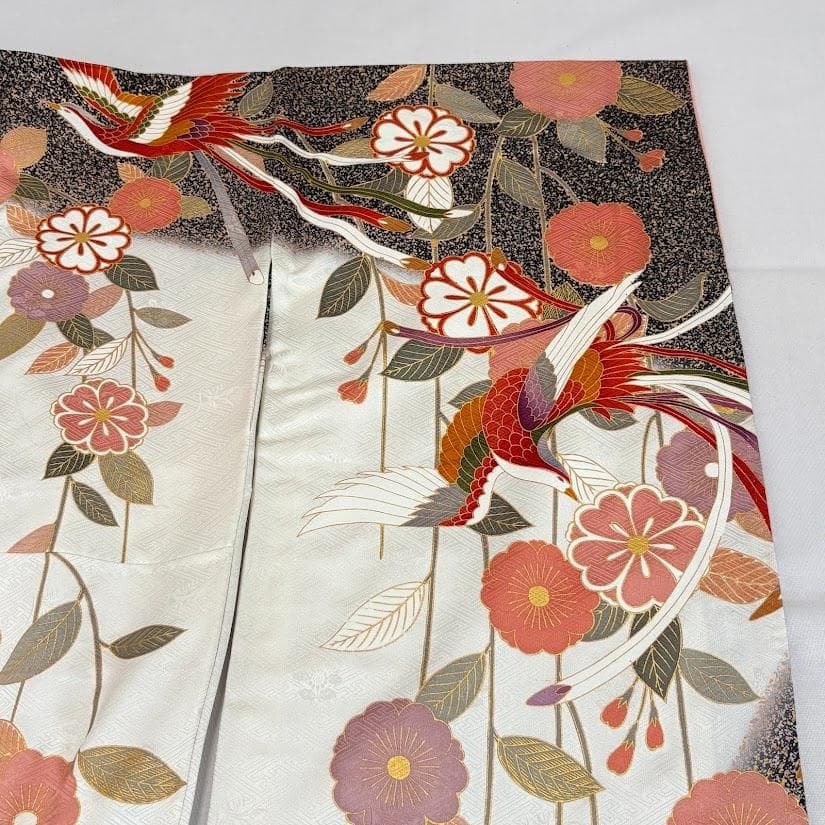 ゆりのはな　本振袖　京友禅金彩加工ボカシ　金駒刺繍　たたき染め　正絹　L702