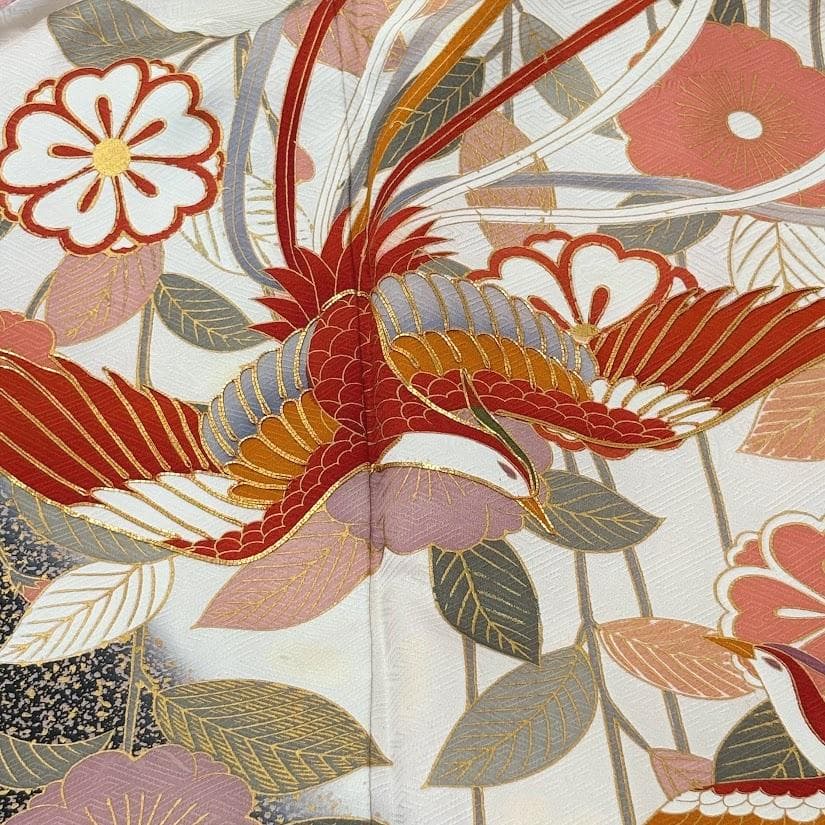 ゆりのはな　本振袖　京友禅金彩加工ボカシ　金駒刺繍　たたき染め　正絹　L702