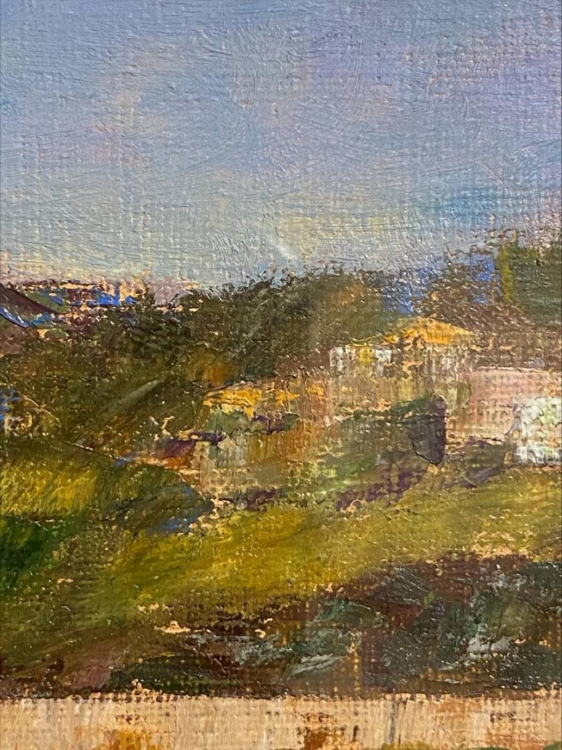 「真作」服部保「トレド」風景画　油絵　絵画　油彩画　直筆サイン　F2号