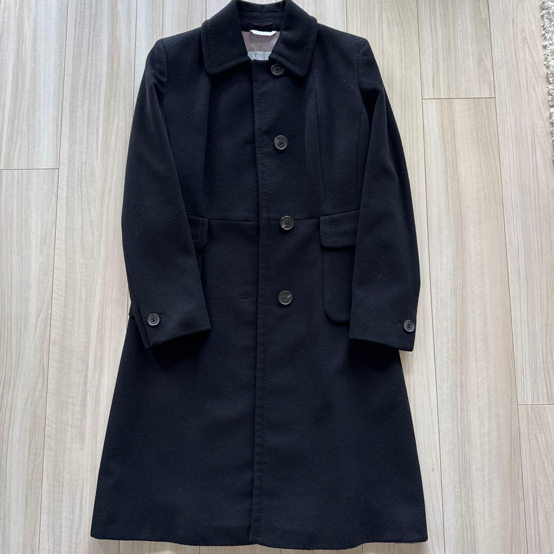 未使用に近いマックスマーラMAXMARA ウールコート　ブラック