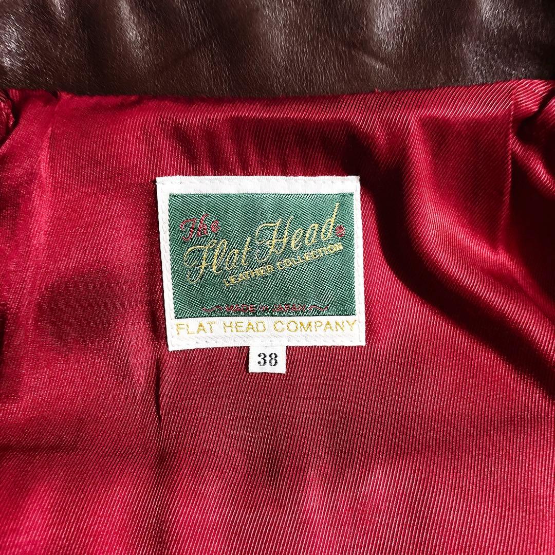 美品 フラットヘッド ホースハイド シングル ライダース レザージャケット 38