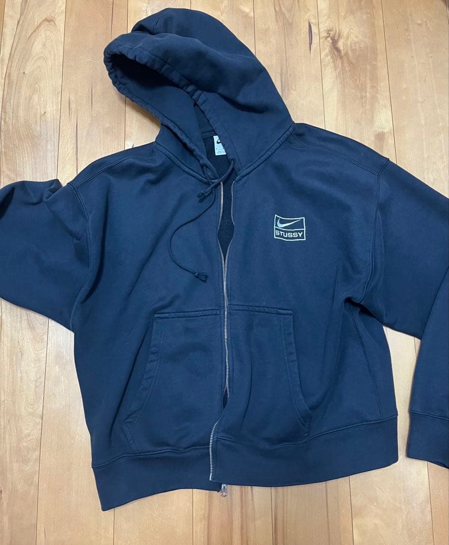Nike Stussy フード付きパーカー M ネイビー