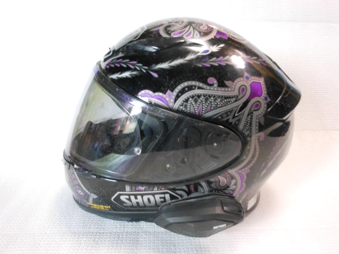 SHOEI フルフェイスヘルメット 黒/紫 ペイズリー　サイズ・S